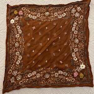 Chan Luu Brown Floral Bandana